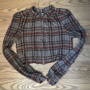 crop flannel top